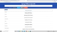 A snippet of the Gaming Nickname Generator site